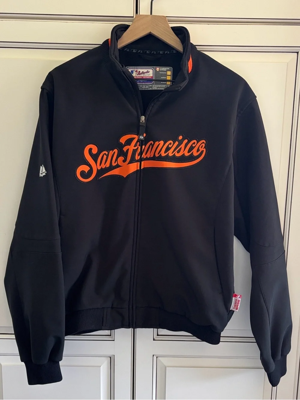 Vintage Majestic MLB San Francisco Giants Jacket Therma Base Black Men's XL